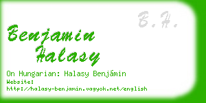 benjamin halasy business card
