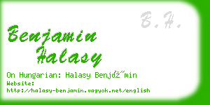 benjamin halasy business card